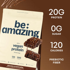 Be Amazing Vegan Protein scoop dispensing powder for quick protein boost