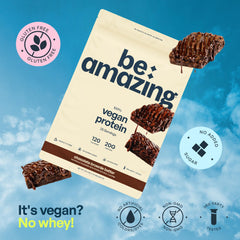 Be Amazing Vegan Protein Chocolate Brownie Batter shake ready after workout