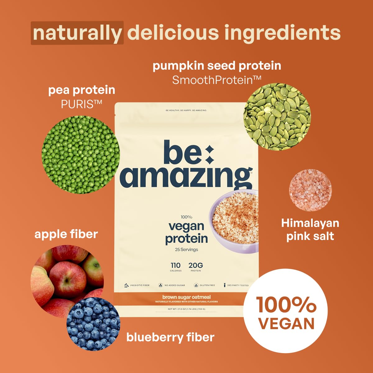 Daily shake setup with BE AMAZING Vegan Protein Powder for easy mixing.