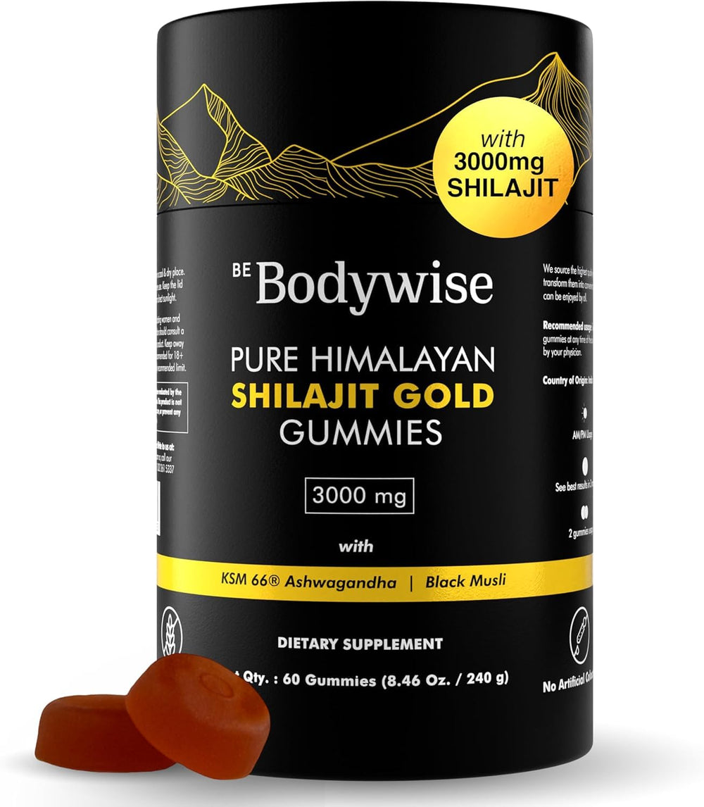 Be Bodywise Pure Himalayan Shilajit Gummies pack for daily energy support.