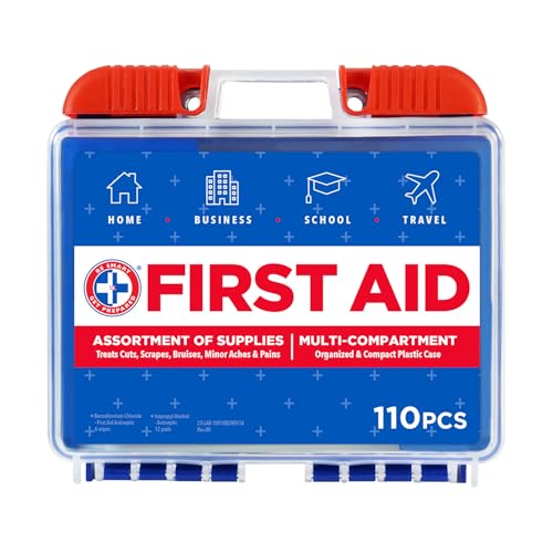 Be Smart Get Prepared 110 pc kit open case showing organized compartments for quick access.
