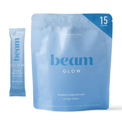 Beam Glow bottle front for hormone balance support and daily wellness.