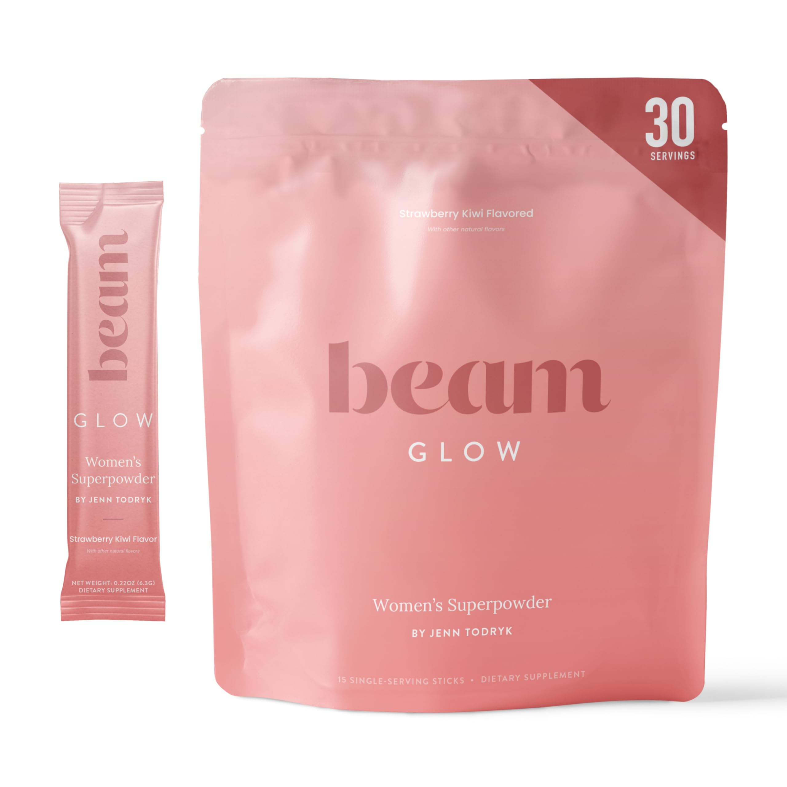 Beam Glow hormone balance bottle showing daily wellness support for women