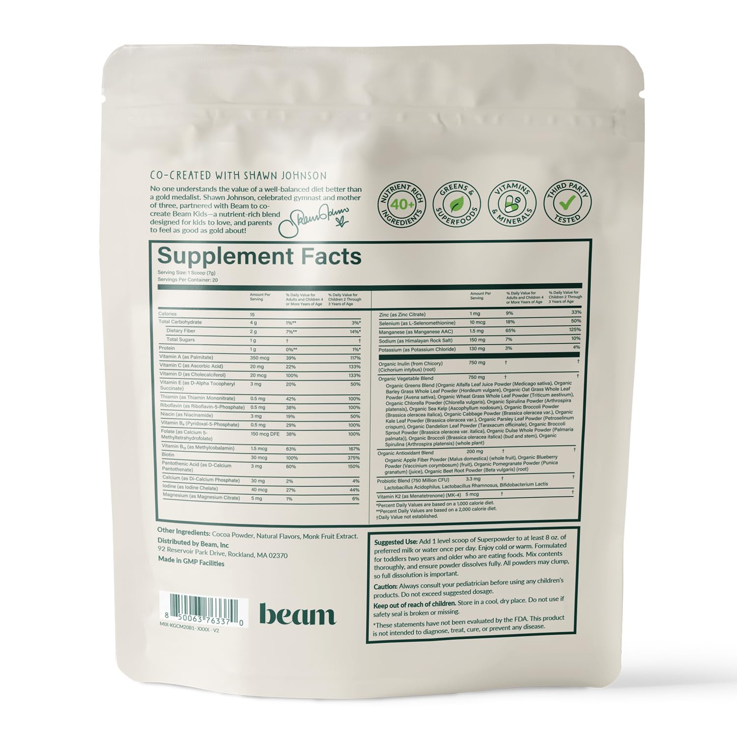 Beam Kids Multivitamin Powder beverage ready after mixing for easy routine
