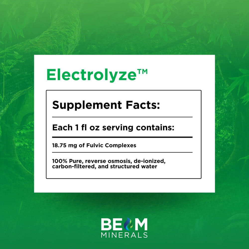 BEAM Minerals Electrolyze liquid in water glass ready for easy hydration.