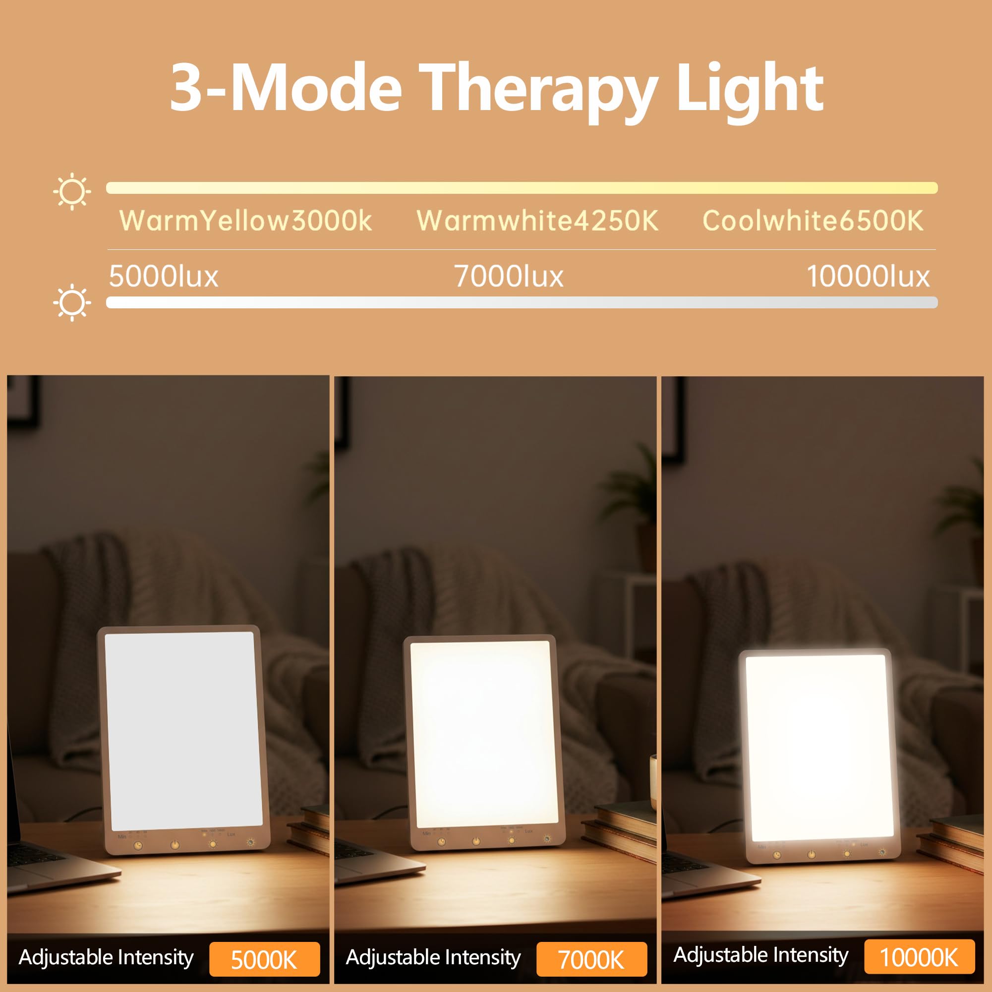Beamhaus three-color touch controls offer customizable daylight ambiance.