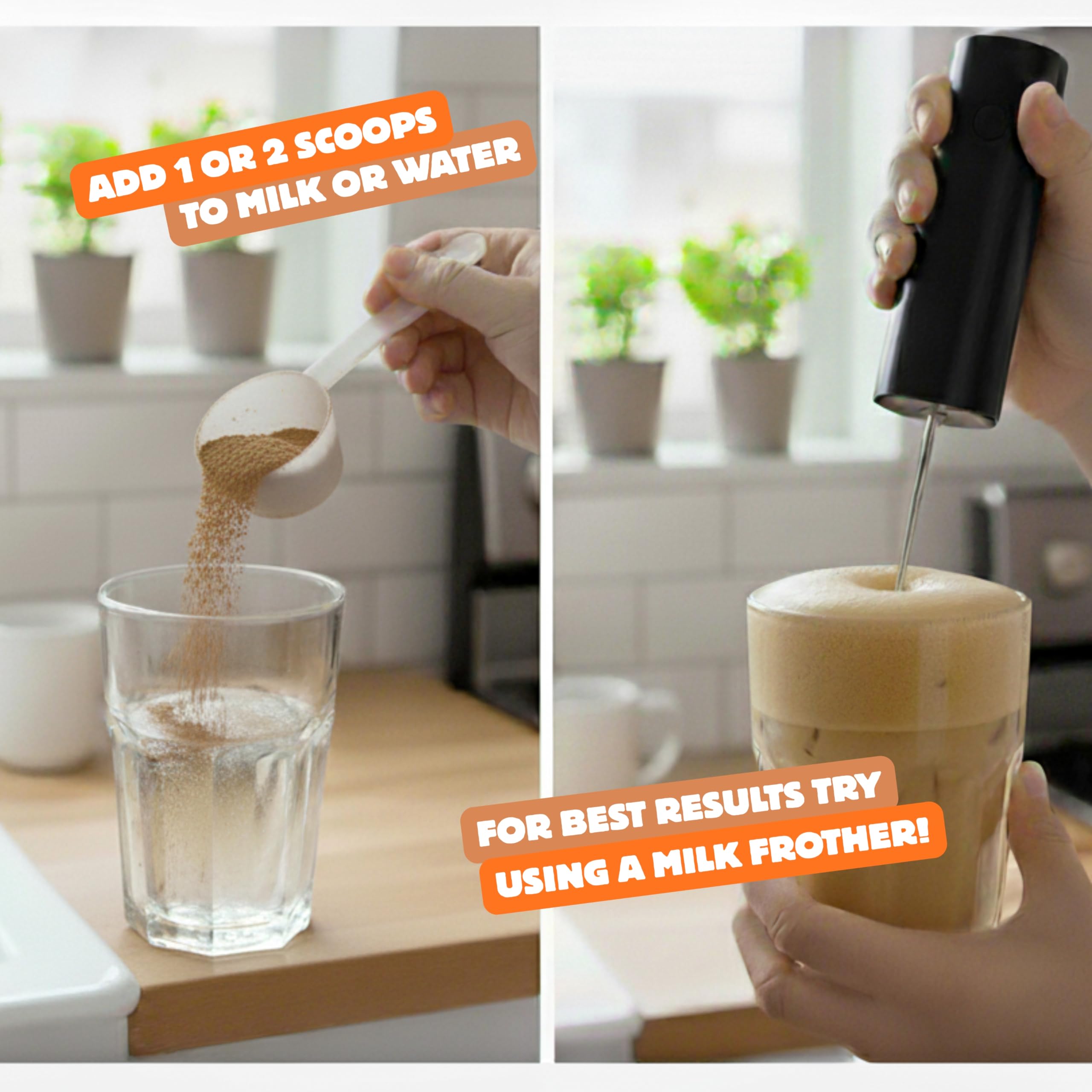 Beanio Caramel Protein Iced Coffee brew steam conveys clean energy and focus.