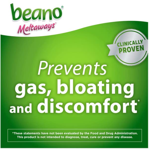 Beano Meltaways Strawberry dissolving tablet with strawberry flavor.
