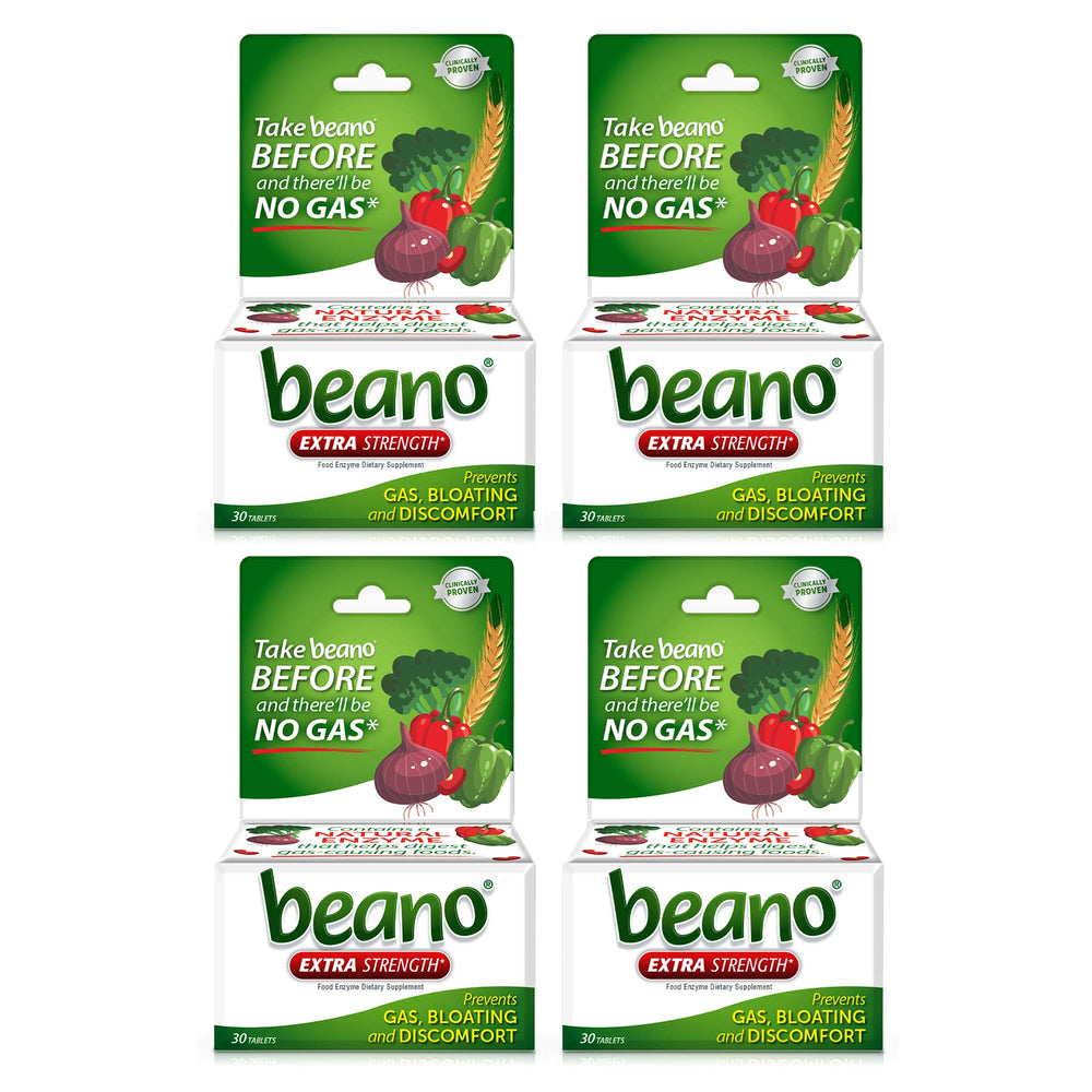 Beano Ultra 800 box front shows four-pack packaging for gas prevention.