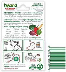 Beano Ultra 800 tablets closeup highlighting digesting action with meals.
