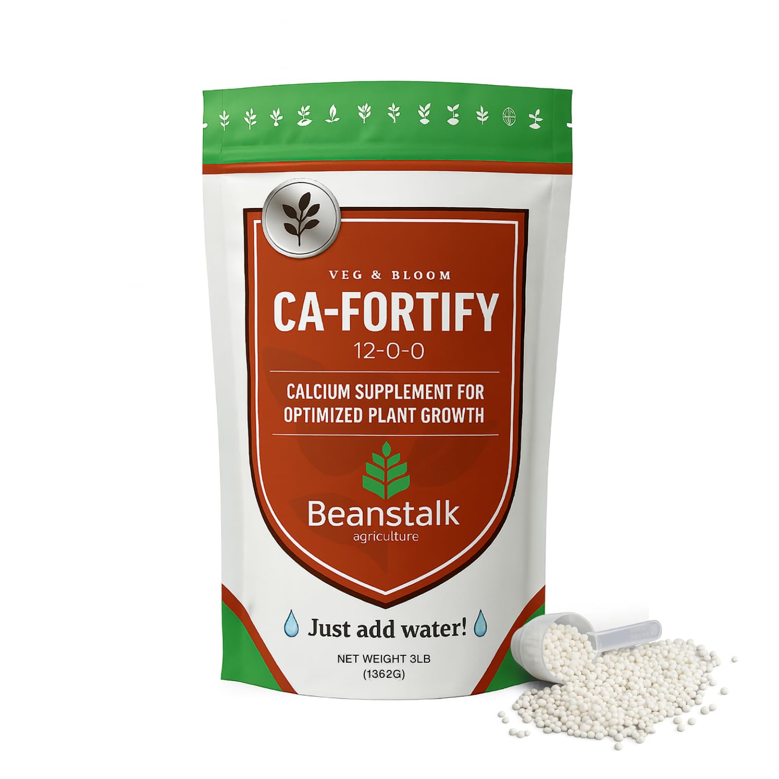 Beanstalk Fortify bottle with calcium-nitrogen formula for stronger stalks