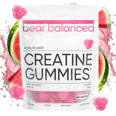 Bear Balanced Creatine Gummies bottle shown for convenient daily use