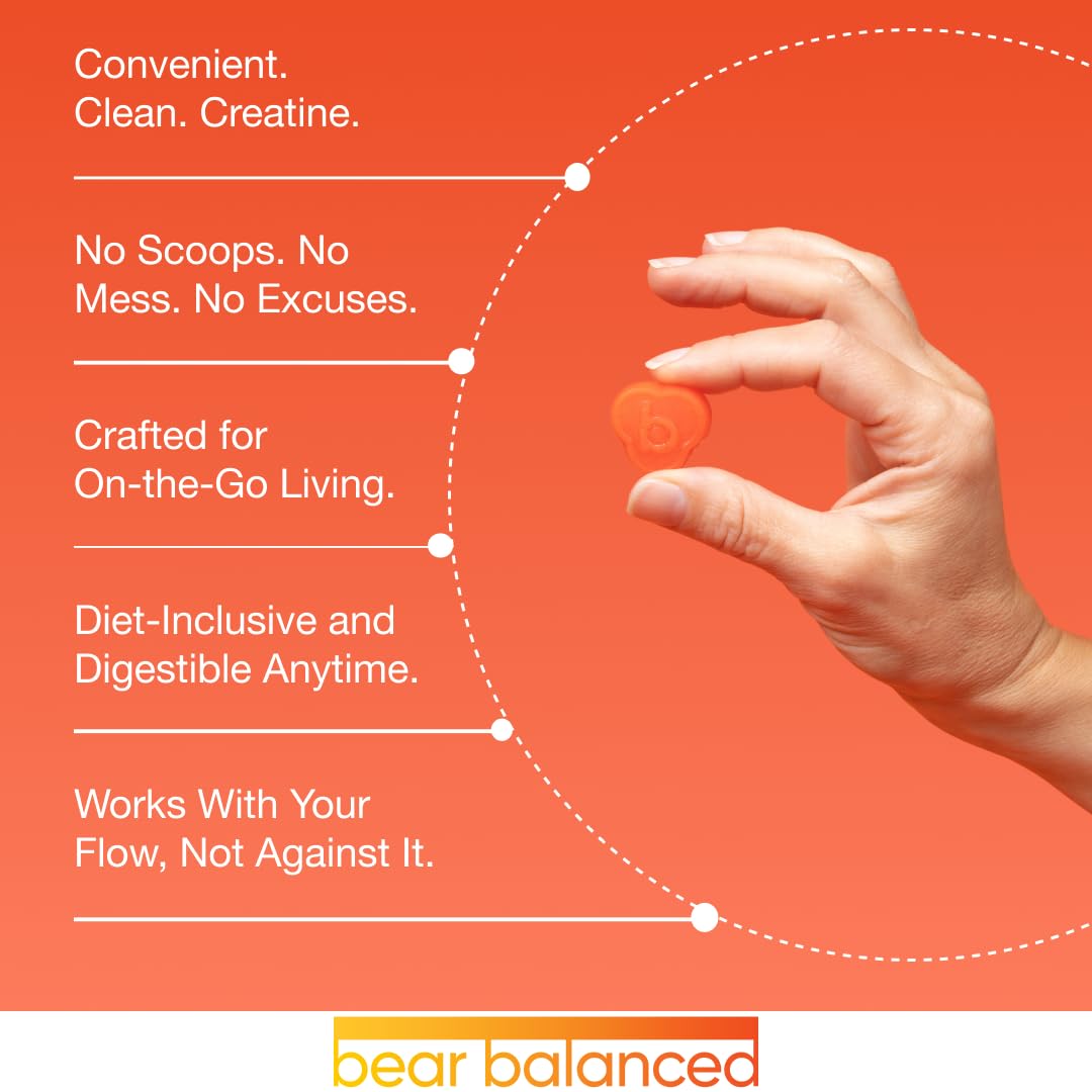 Bear Balanced nutrition label close-up noting sugar-free and vegan claims.