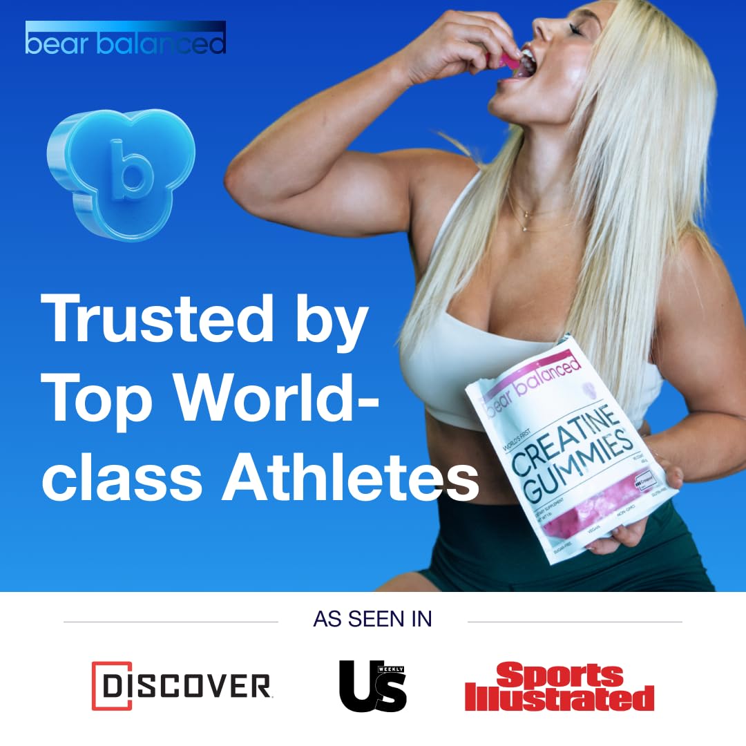 Bear Balanced Creatine Gummies post-workout moment emphasizing recovery-friendly option