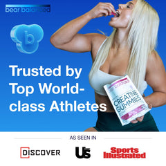Bear Balanced Creatine Gummies post-workout moment emphasizing recovery-friendly option