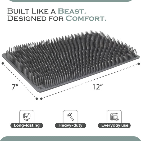 Bear Brush backscratcher with two bristle options for customizable comfort.