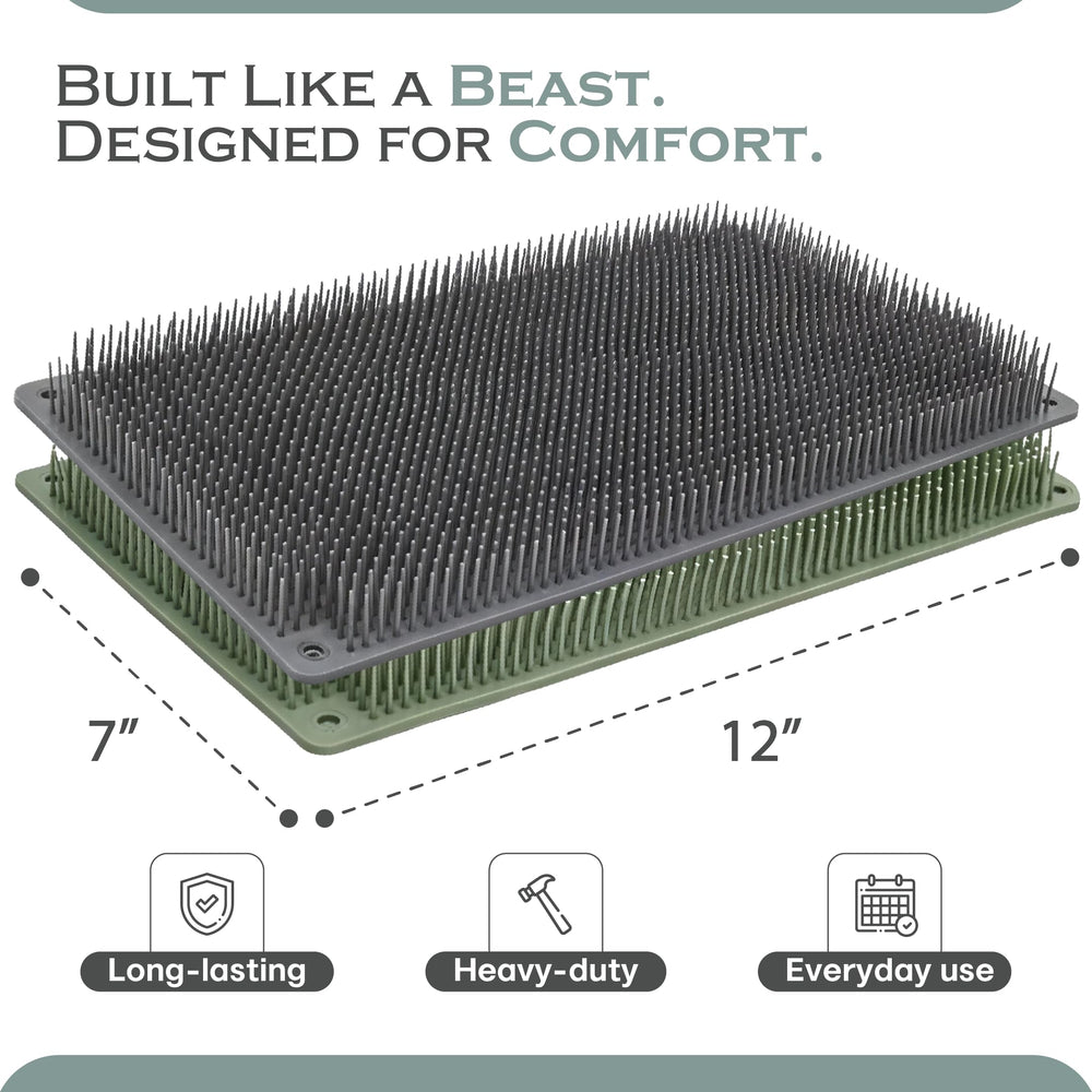 Bear Brush backscratcher with two bristle options for customizable comfort.