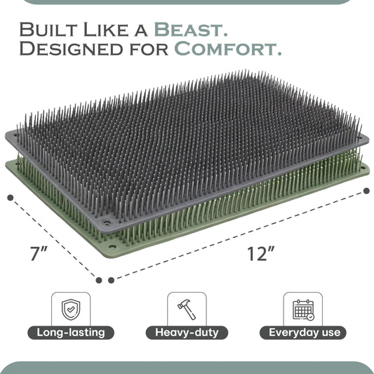 Bear Brush backscratcher with two bristle options for customizable comfort.