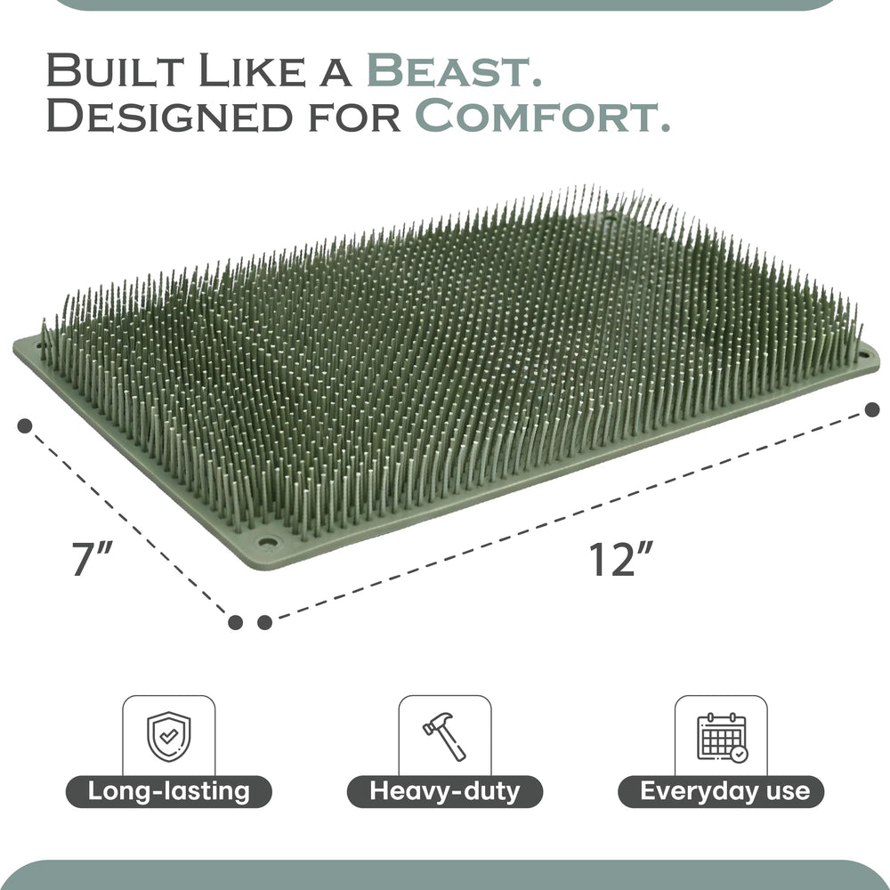 Bear Brush backscratcher firm bristles close-up for direct back scratch experience.