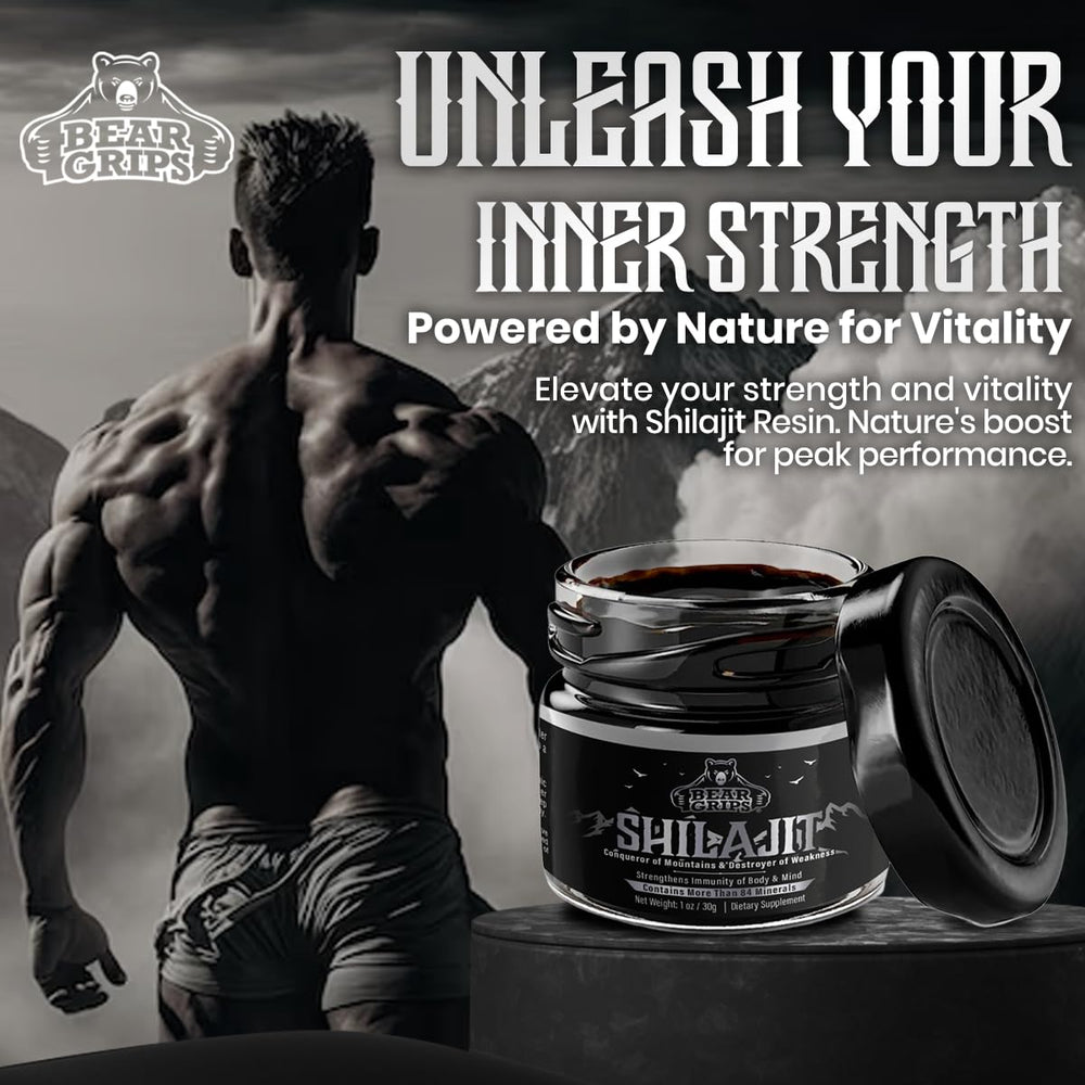 Bear Grips Shilajit immune-support packaging signals daily resilience