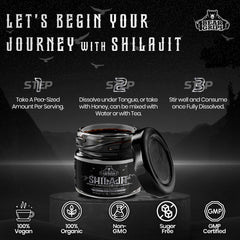 Bear Grips Shilajit bottle with resin scoop for convenient intake