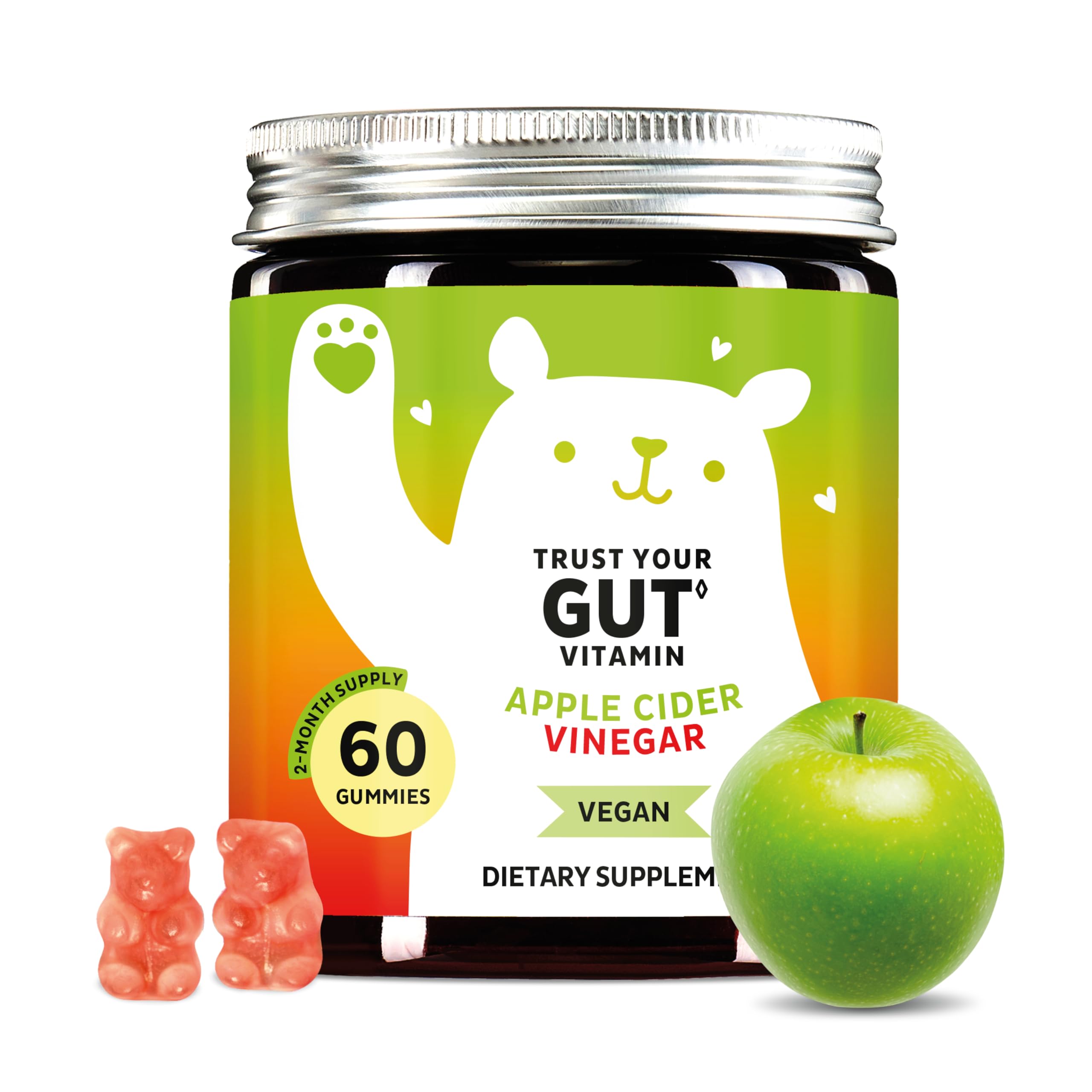 Bears with Benefits bottle for convenient daily gut support.