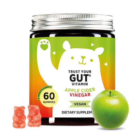 Bears with Benefits bottle for convenient daily gut support.