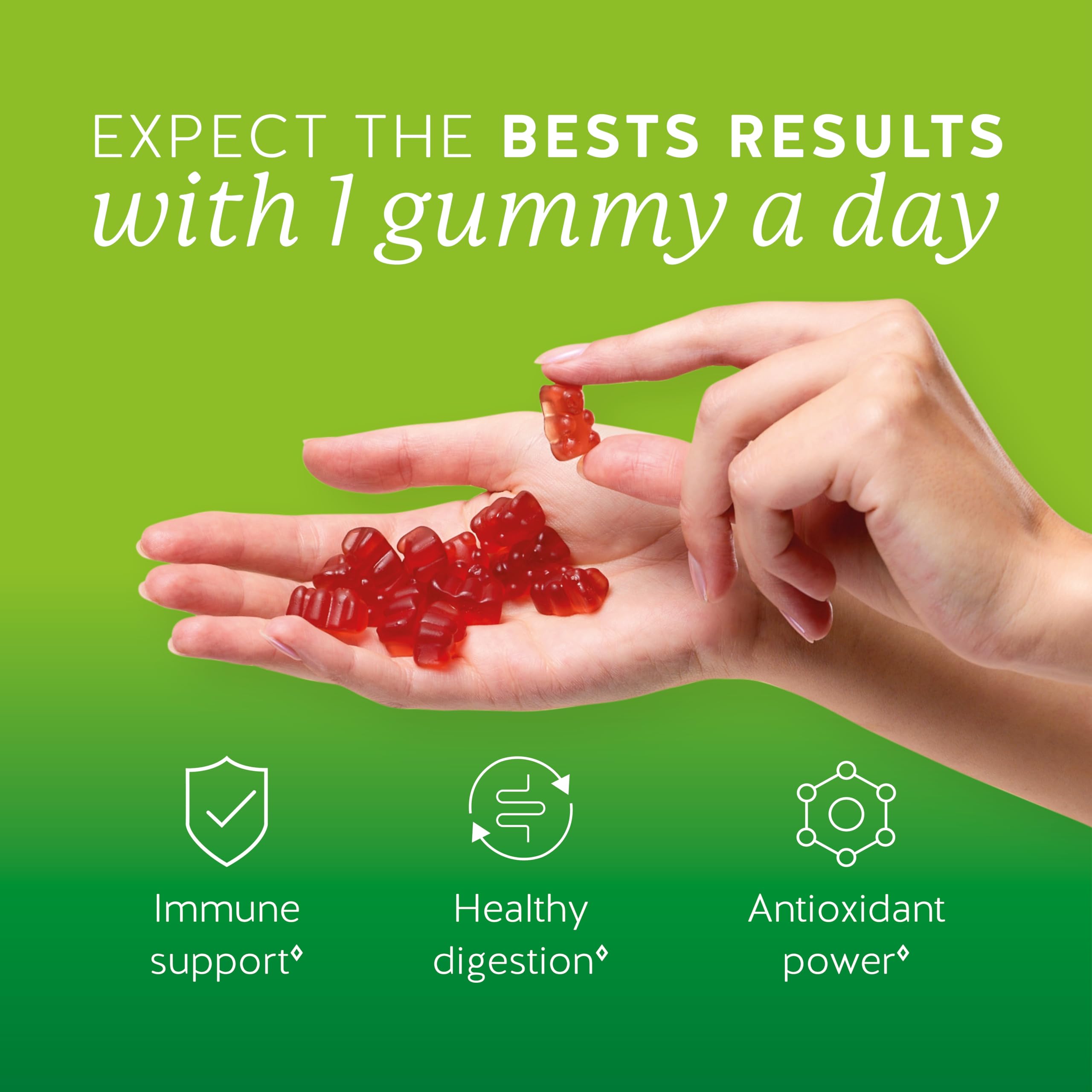 Bears with Benefits gummies close-up texture highlighting the chewable form.