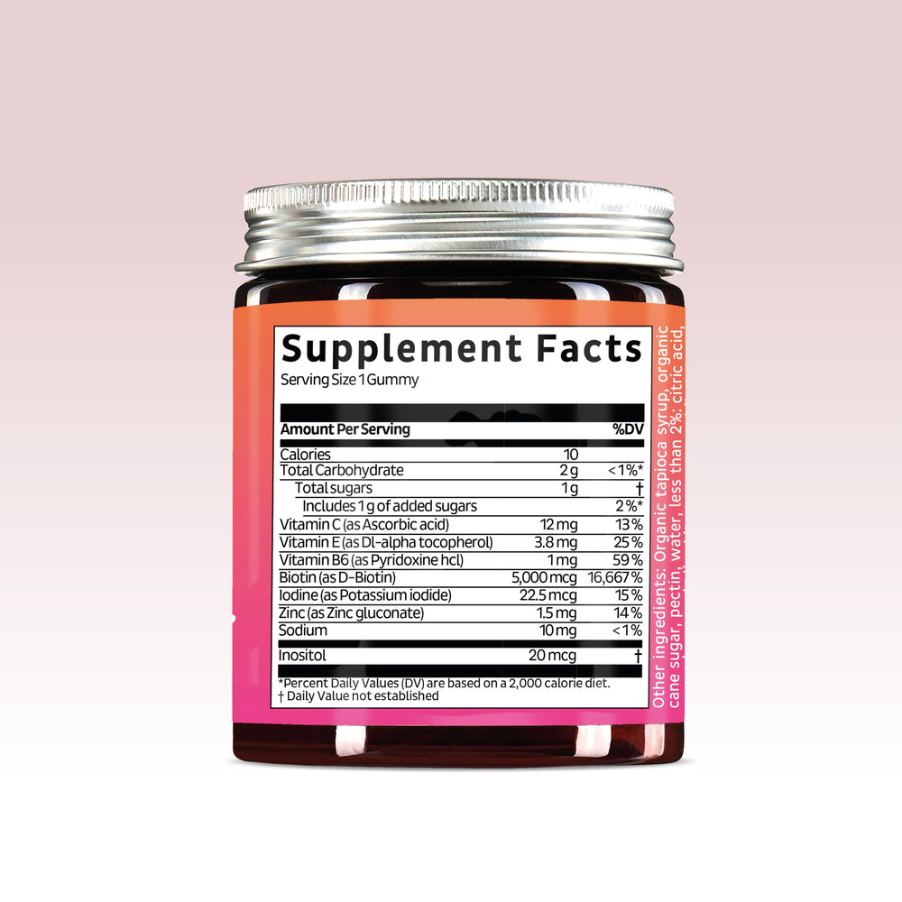 Bottle of Bears with Benefits Biotin Gummies for convenient daily use.