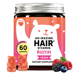 Bears with Benefits Biotin Gummies show a hair-focused view for healthier-looking growth.