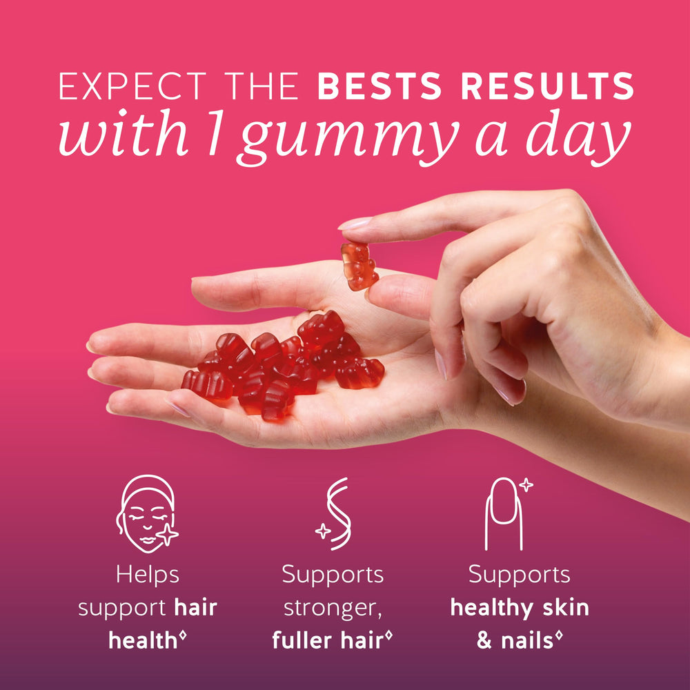 Bears with Benefits Biotin Gummies supporting stronger nails for daily resilience.