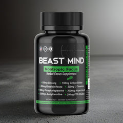 Beast Mind Focus green tea extract capsule illustrating natural energy without jitters