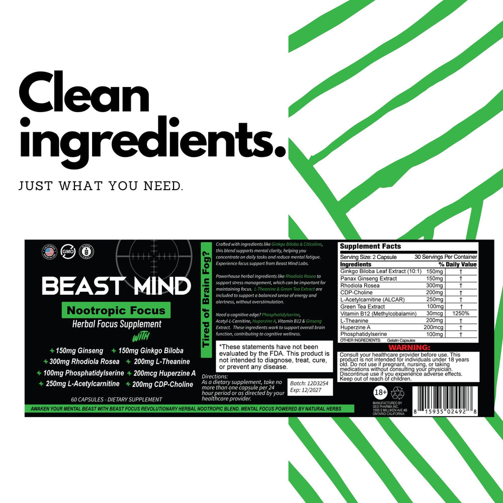 Beast Mind Focus morning routine glass showing a quick intake for daytime energy