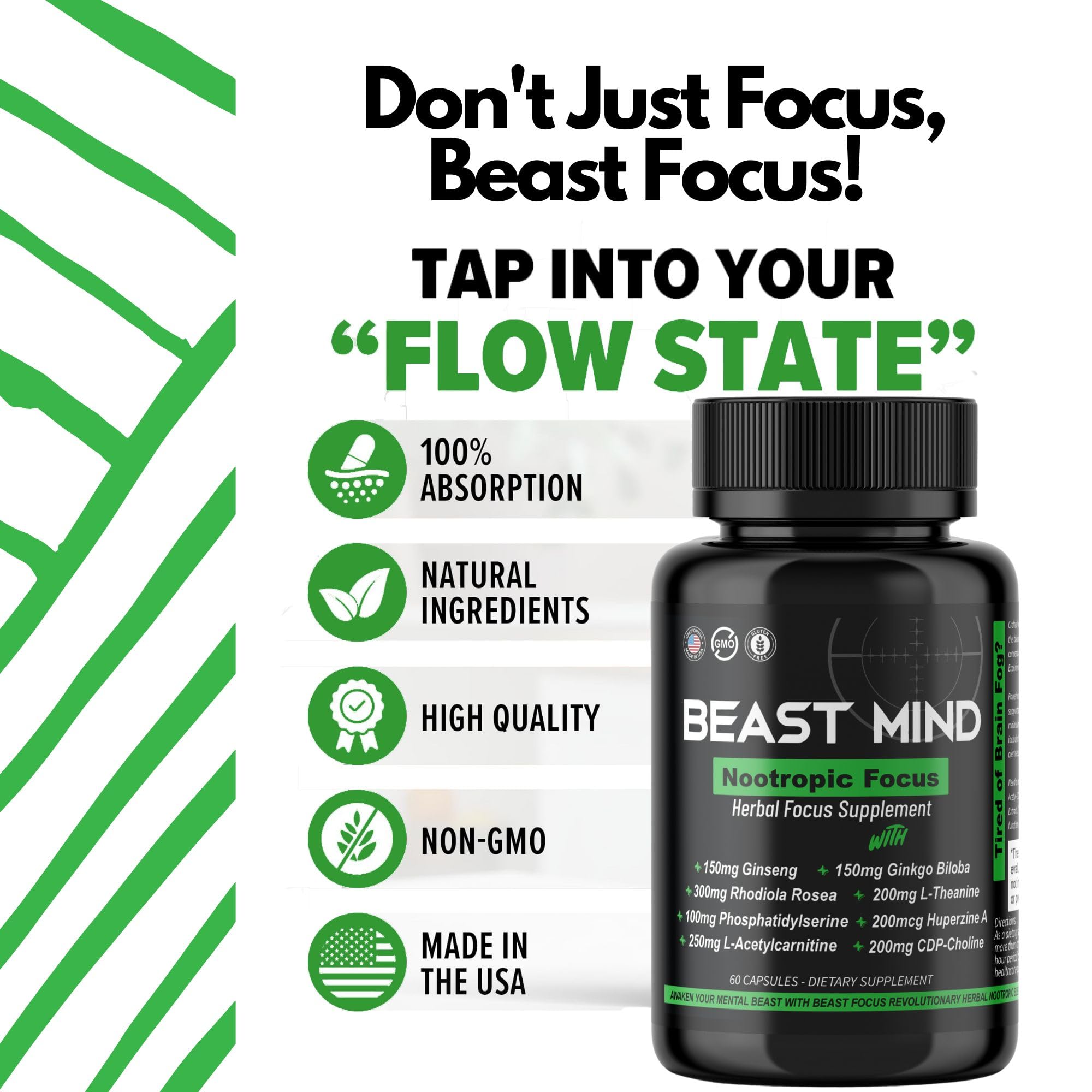 Beast Mind Focus study desk scene suggesting sustained attention during tasks