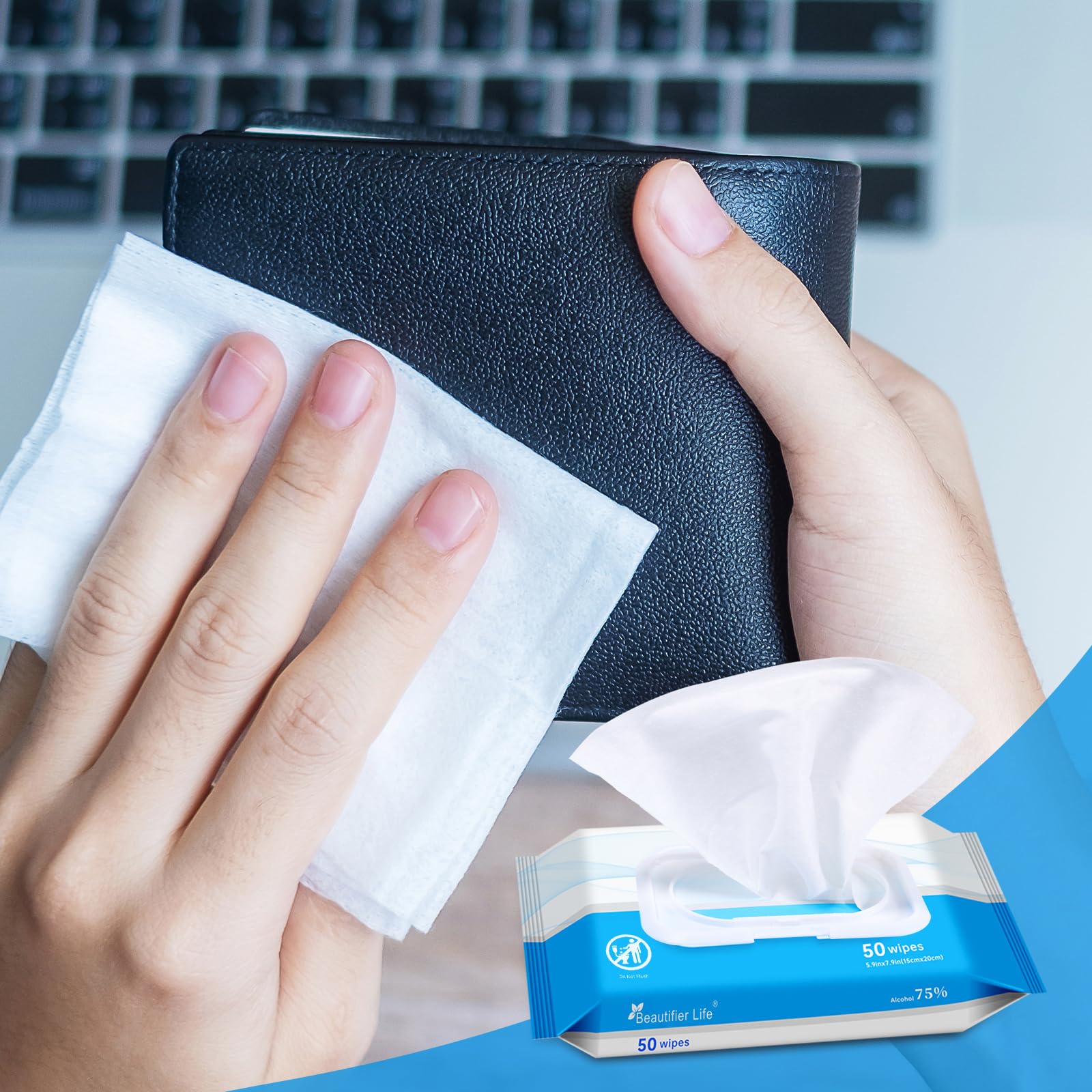 Moisturizing effect of Aloe and Vitamin E in Beautifier Life wipes.