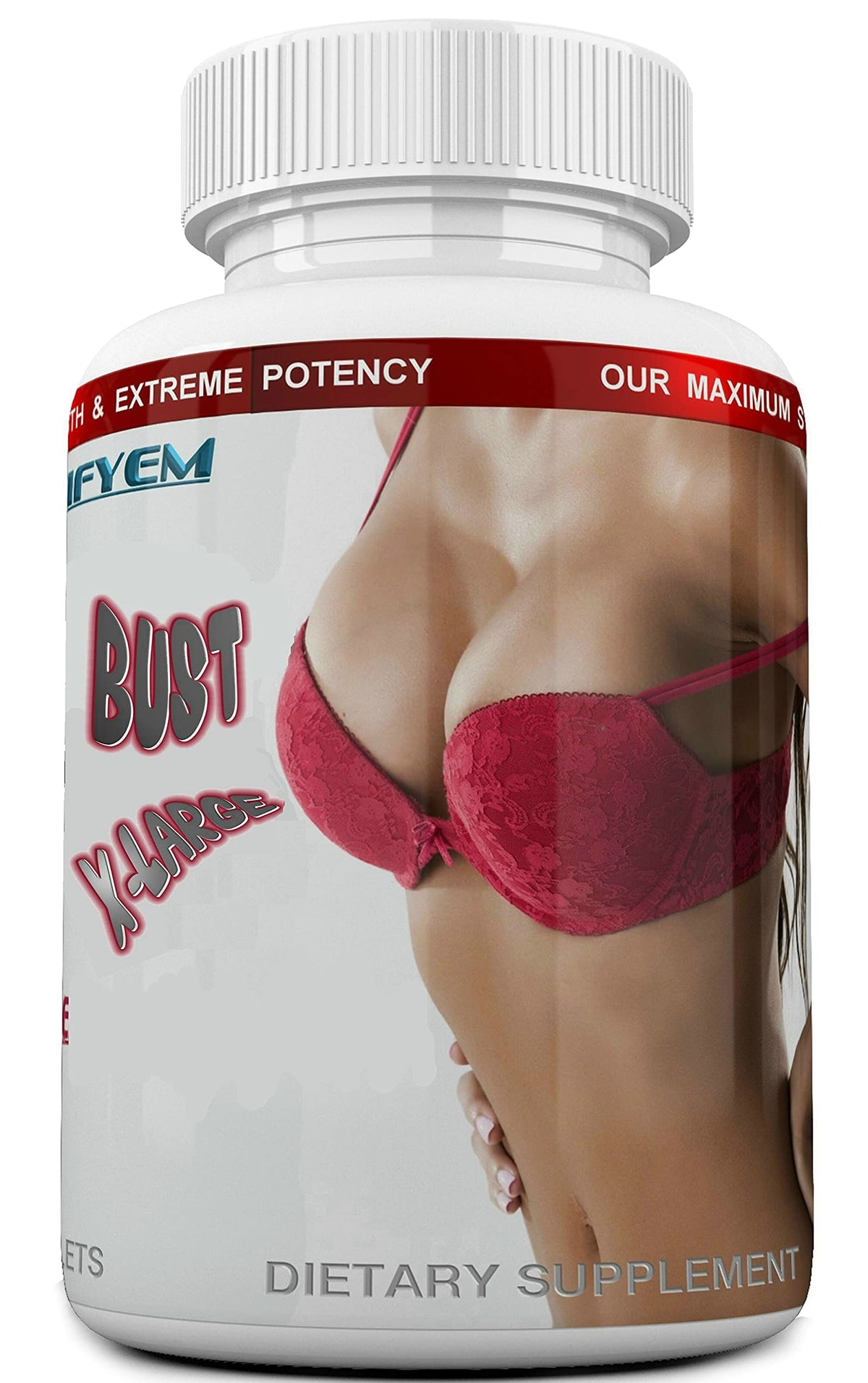 BEAUTIFYEM Bust XL bottle showing a natural, non-surgical bust enhancement concept.