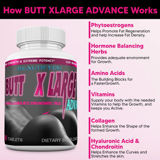 BEAUTIFYEM Butt XL pills—compact capsules for convenient daily use.