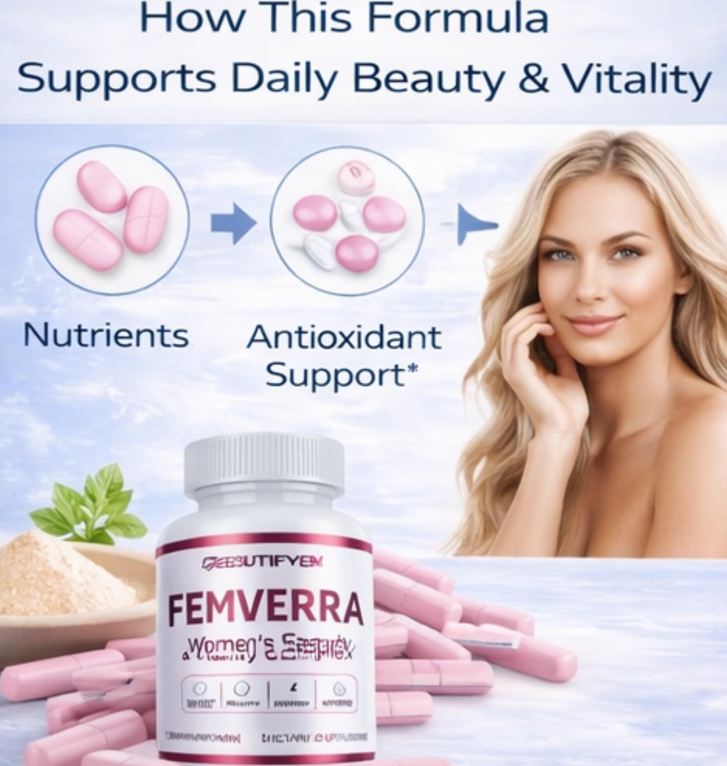 BEAUTIFYEM FEMVERRA glow-face-closeup suggests radiant skin potential