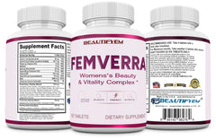 BEAUTIFYEM FEMVERRA label-closeup communicates purity and testing