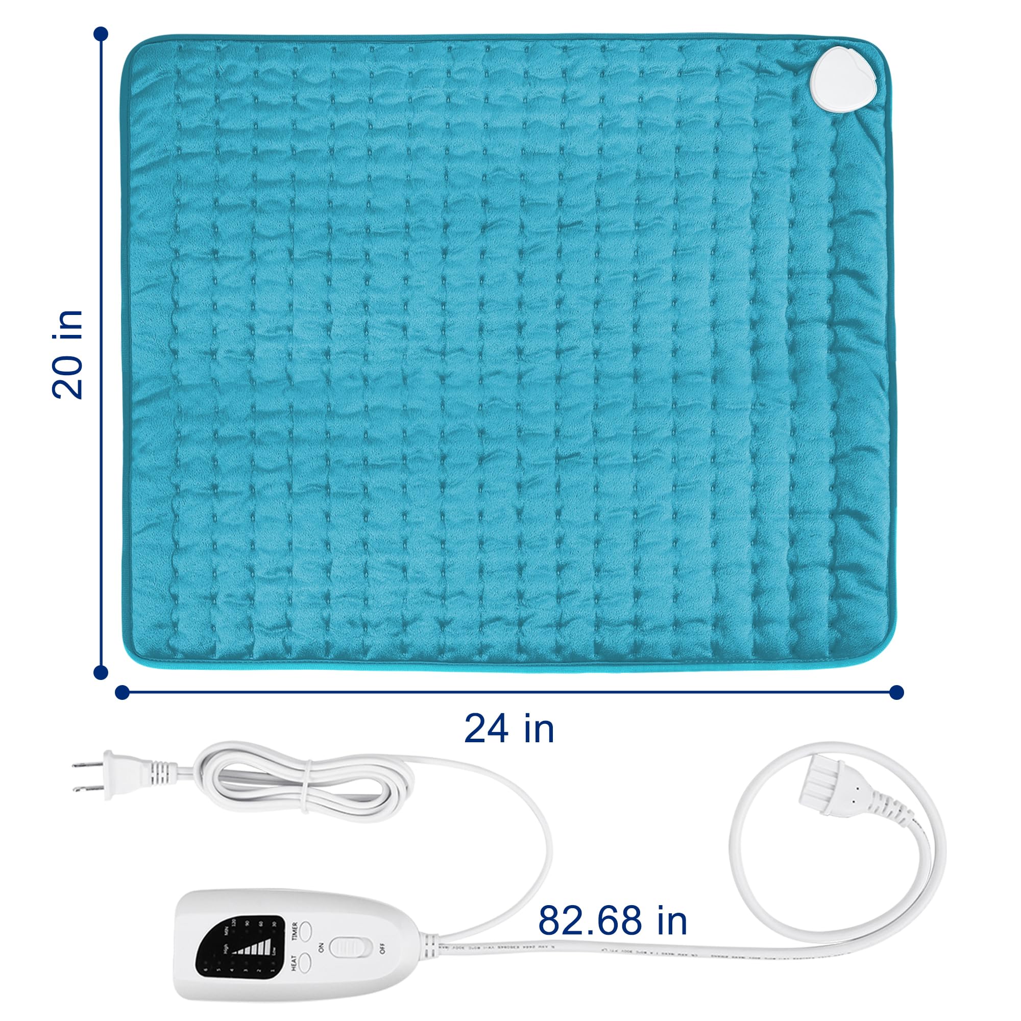 Removable cover on BEAUTIKEN heating pad ready for washing