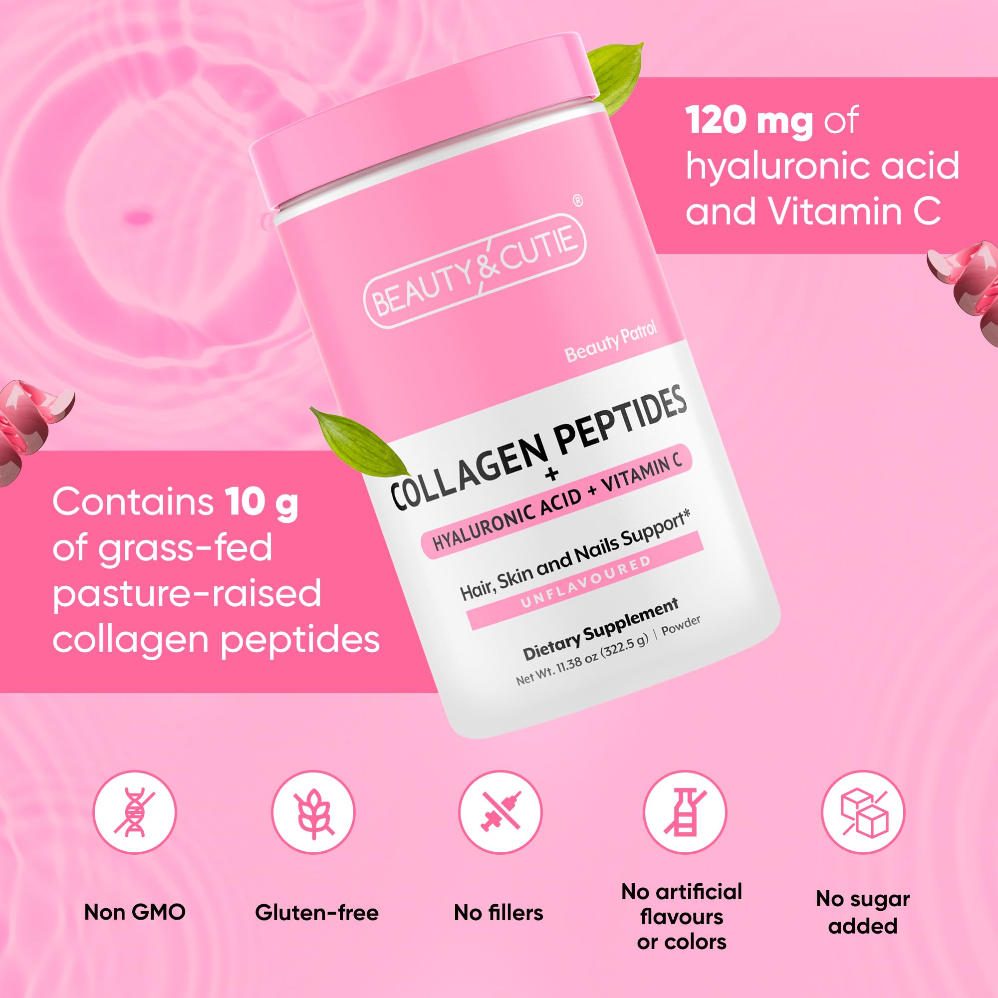 Beauty and Cutie vitamin C powder packaging ready to boost daily routine