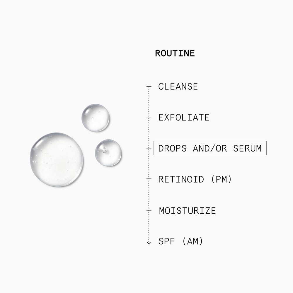 Close-up of Beauty Pie Superdrops Niacinamide serum texture for smooth application.