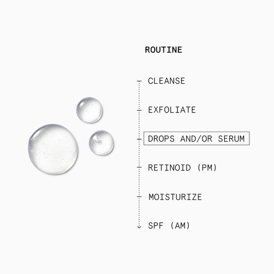 Close-up of Beauty Pie Superdrops Niacinamide serum texture for smooth application.