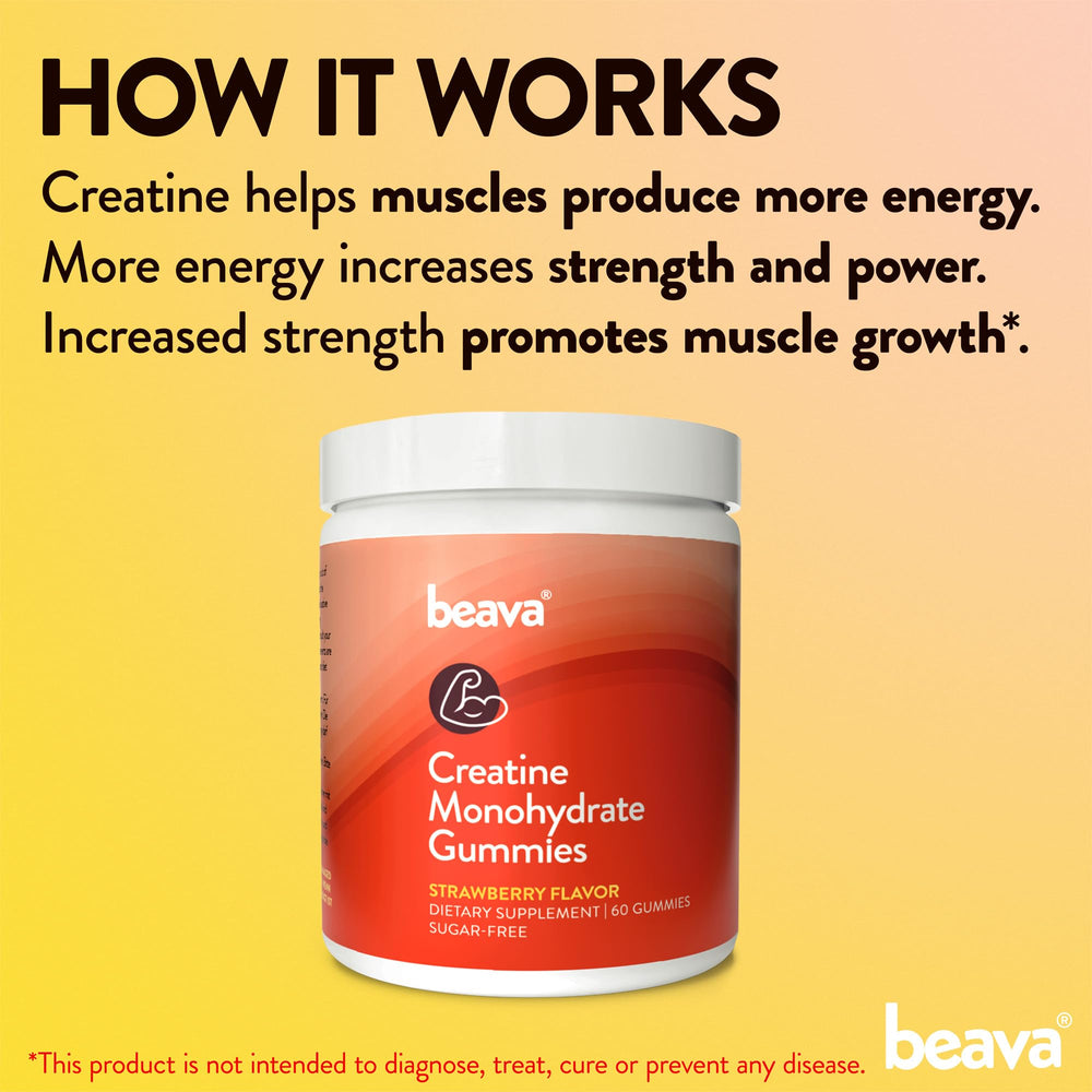Beava Creatine Monohydrate Gummies on a workout mat illustrating recovery after training.