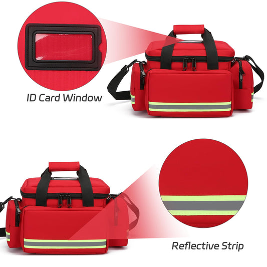 Be-Better First Aid Bag adjustable dividers enable organized storage.