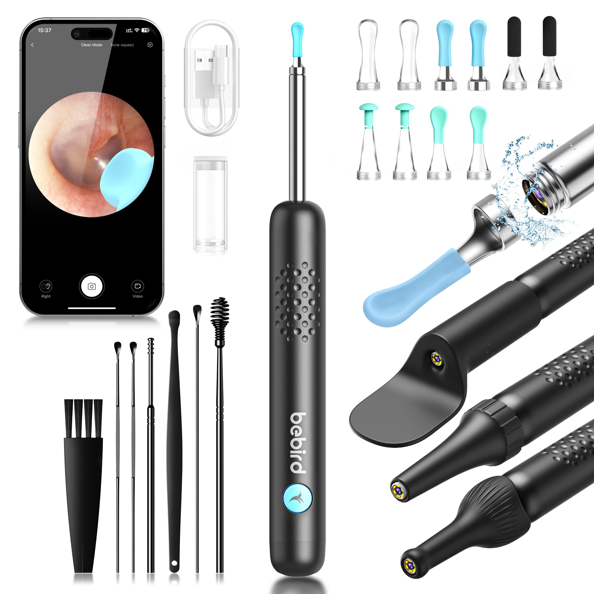 BEBIRD R1 ear wax removal camera provides clear ear canal viewing for safe inspection.