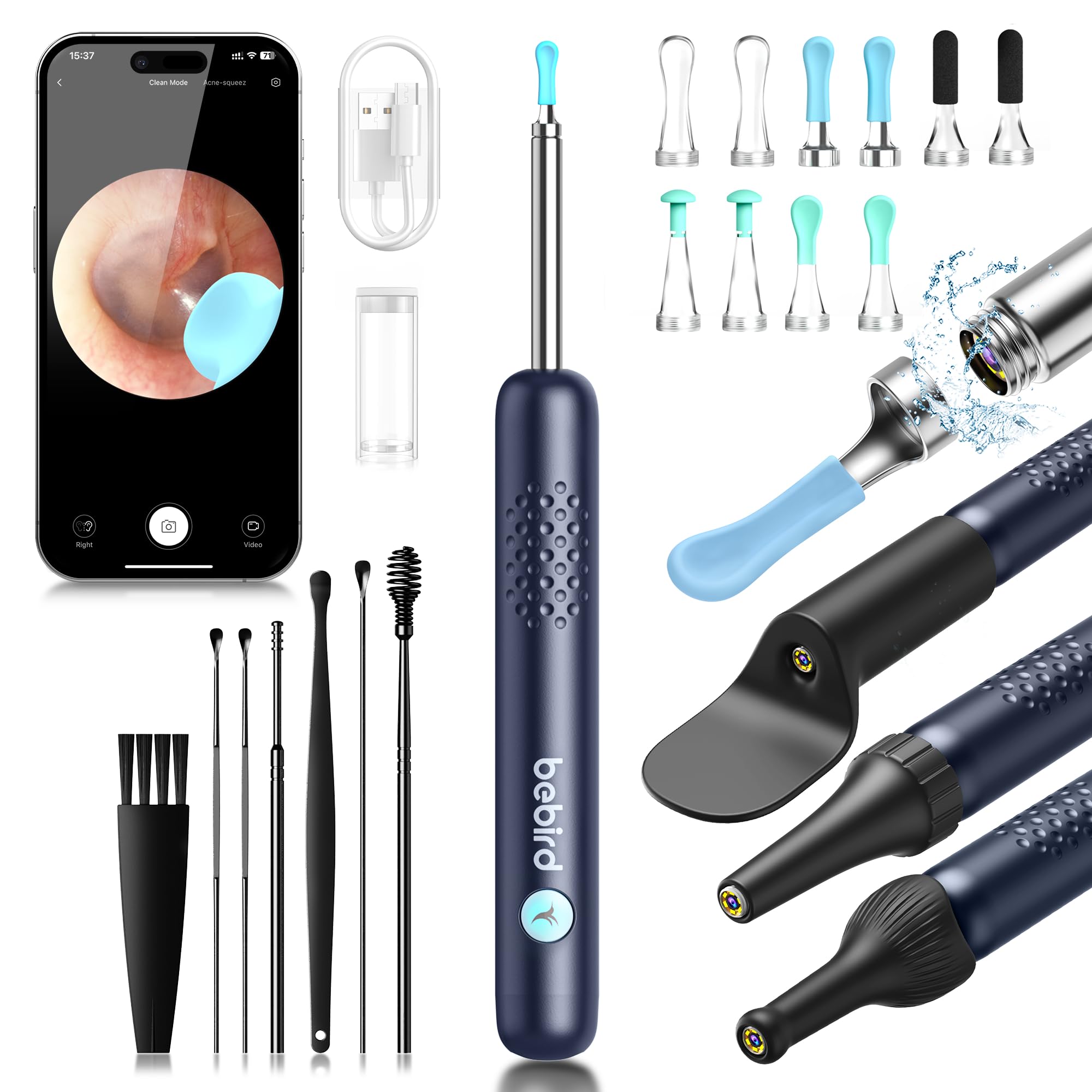 BEBIRD R1 wide-angle camera showing ear canal clearly for inspection