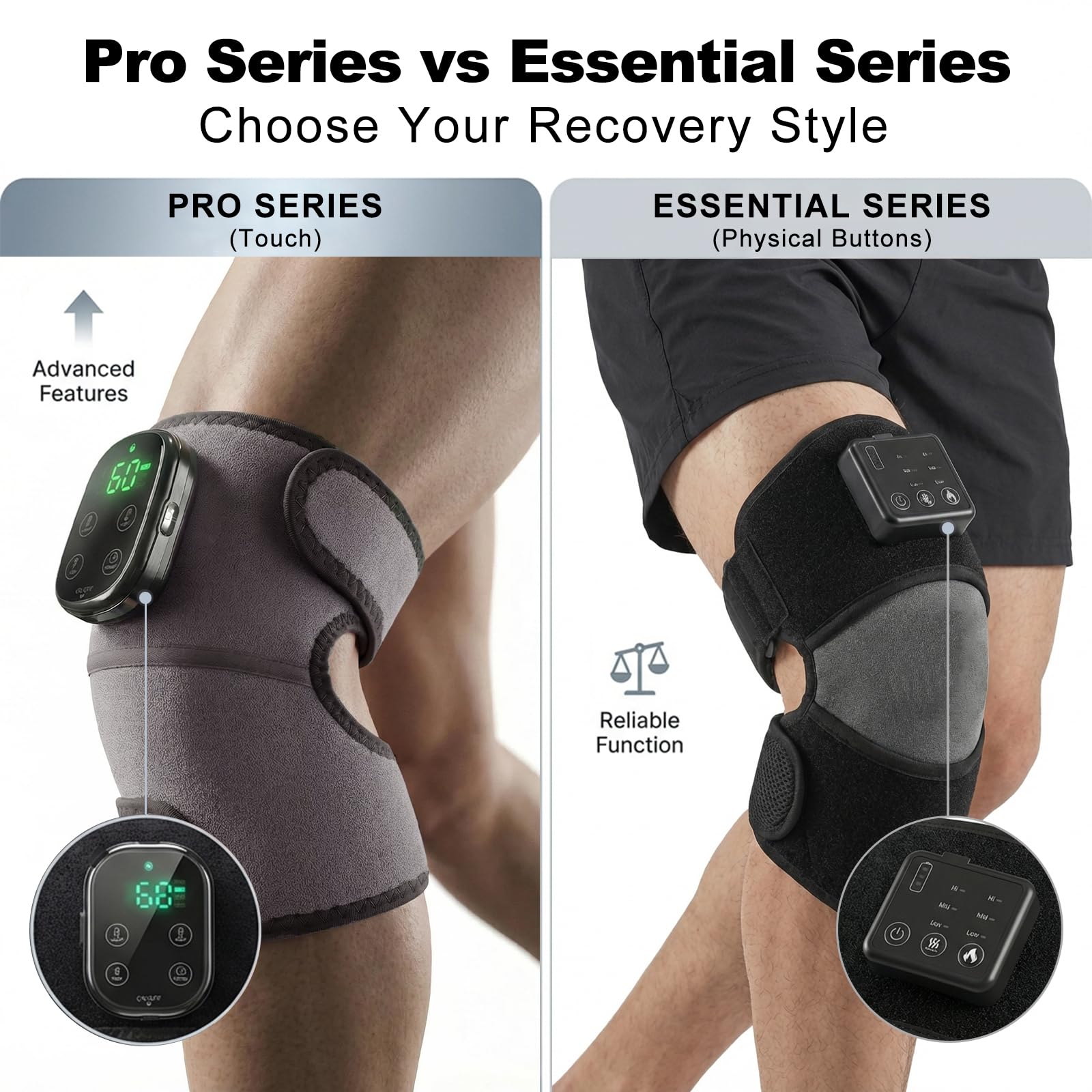 BECANNA ergonomic knee-support wrap fits the joint snugly.