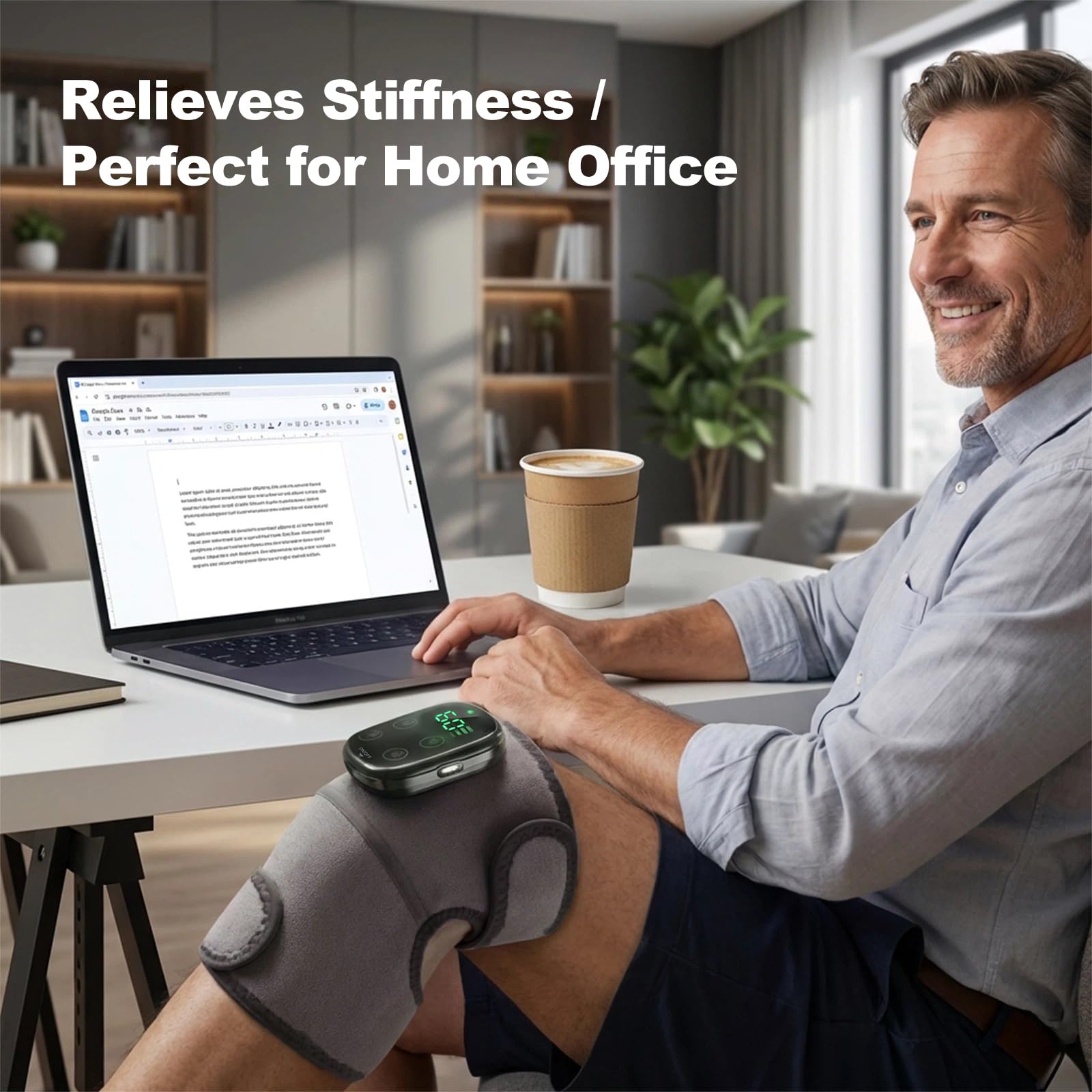 BECANNA red-light therapy knee wrap enhances soothing warmth.
