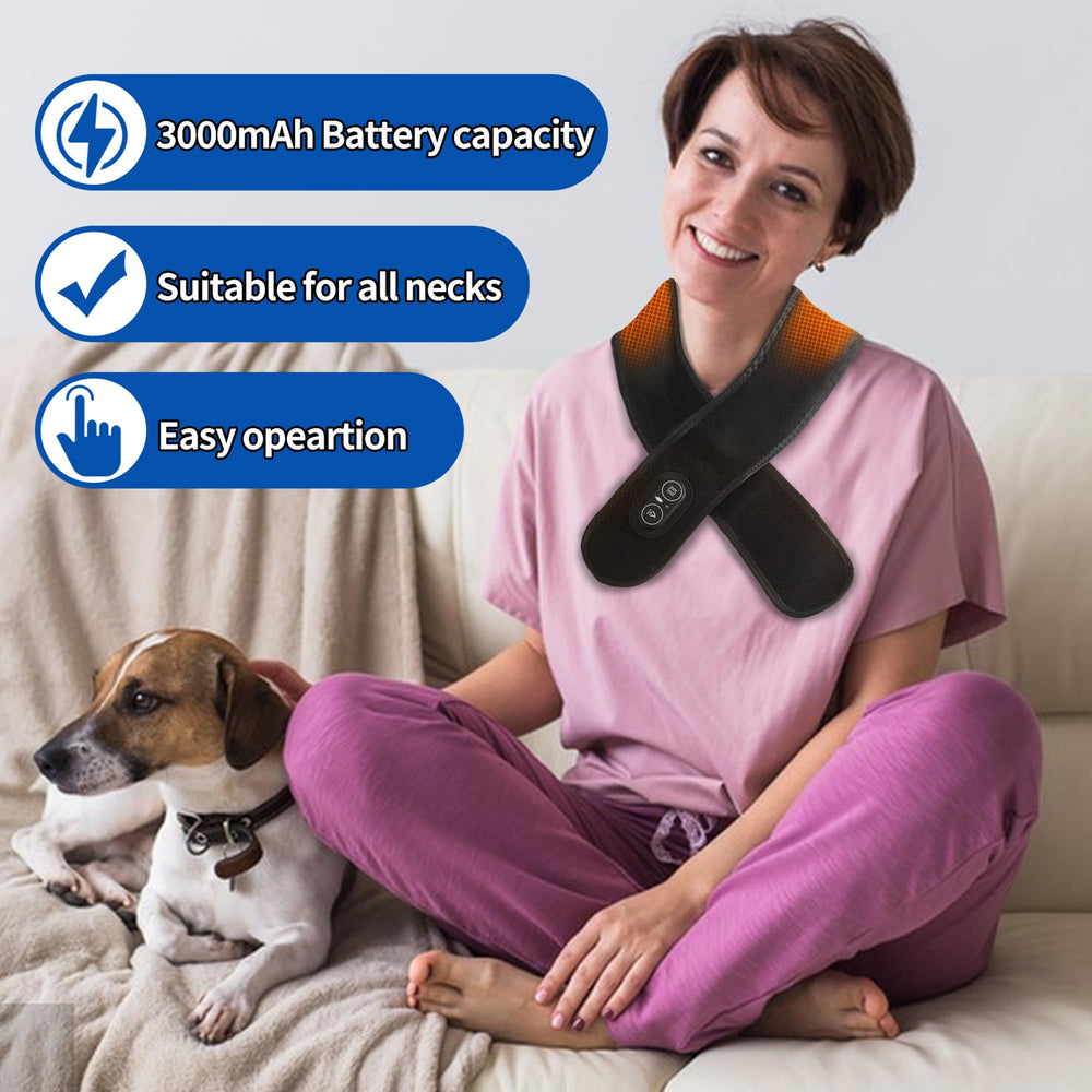 BEDHUM compact neck heating pad on desk for easy use during work.